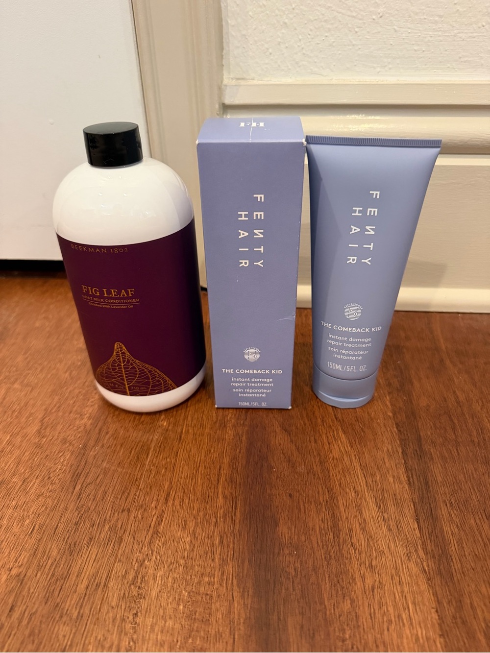 Fig leaf beekman conditioner and Fenty hair